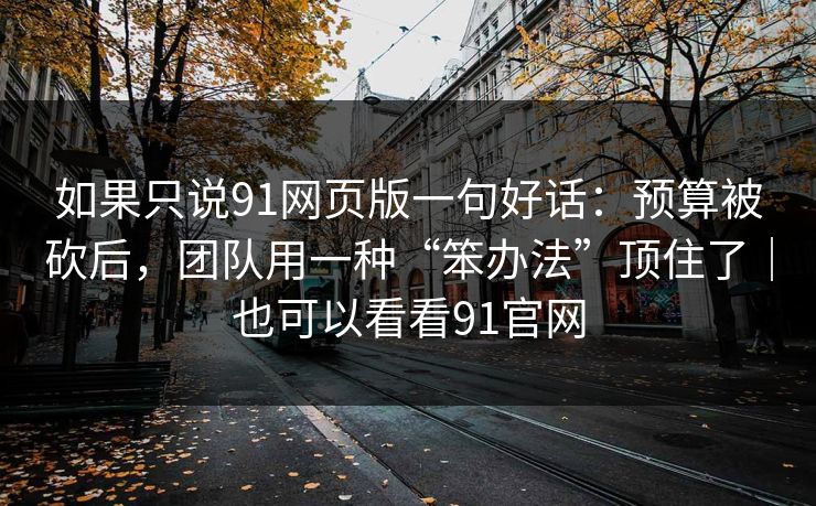 如果只说91网页版一句好话：预算被砍后，团队用一种“笨办法”顶住了｜也可以看看91官网